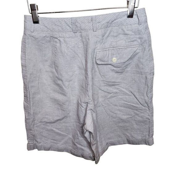 Vintage 90s Preppy Pleated Shorts Womens Size M White Stripe Pockets - Picture 3 of 7